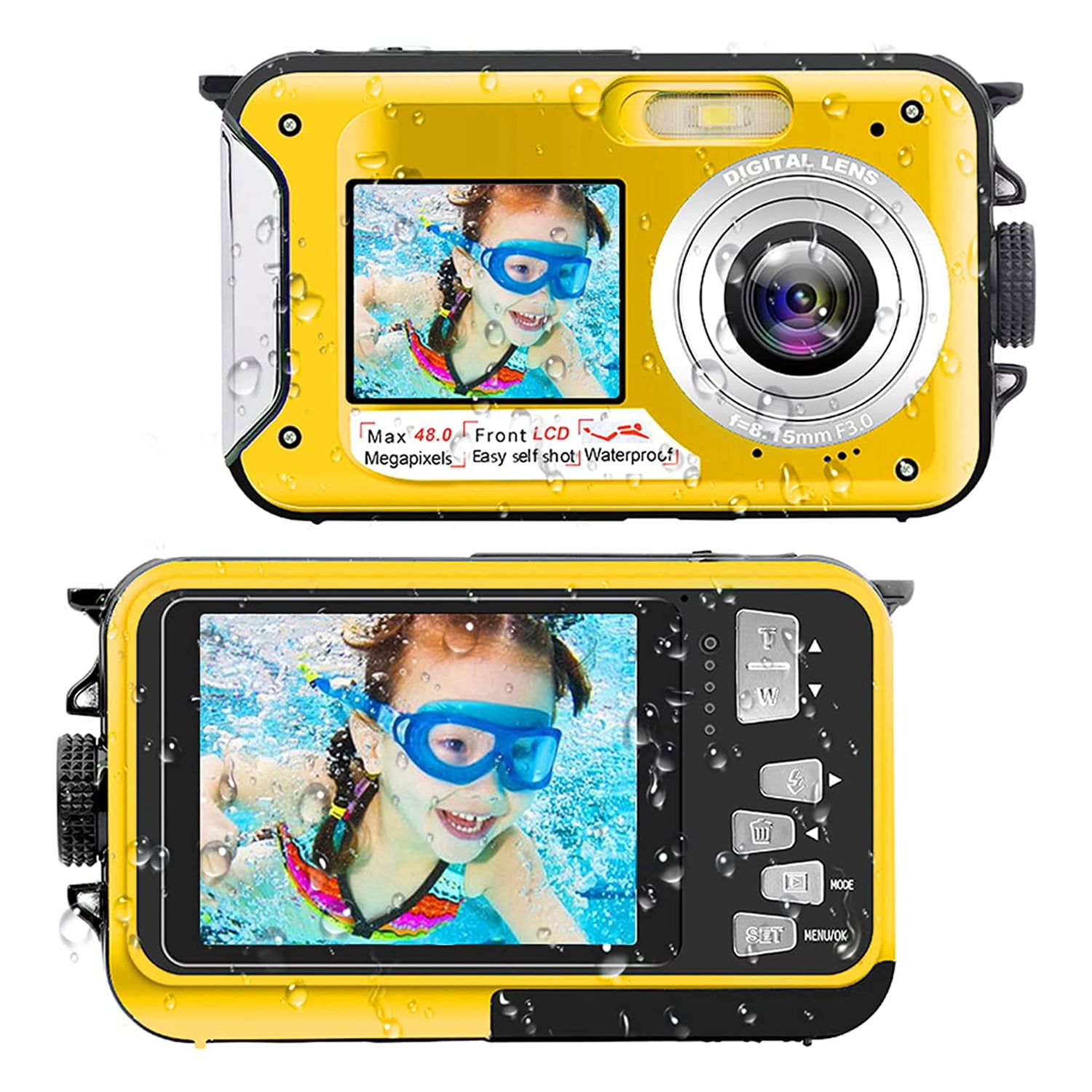 Ingzy Waterproof Digital Camera Underwater Camera Full HD 1080P 2.7K