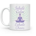 thumbnail image 1 of Inhale Calm Exhale Chaos 11 oz Coffee Mug - Gift for Yoga Lovers White Ceramic, 1 of 6