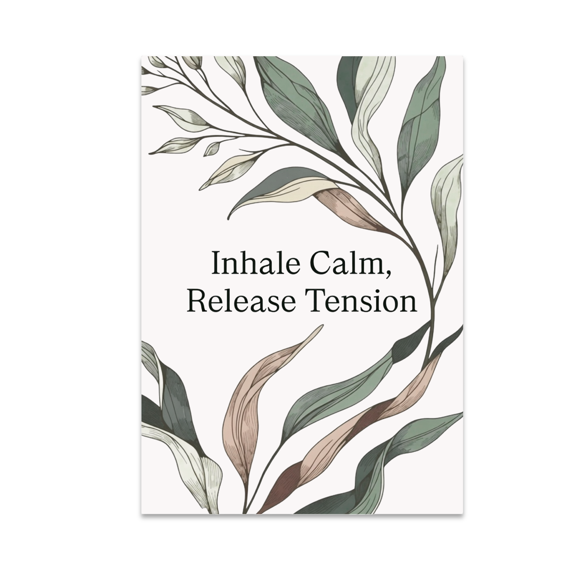 Inhale Calm Release Tension - Mindfulness Decor - 13x19 Poster Print