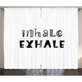 thumbnail image 1 of Ambesonne Inhale Exhale Curtains 2 Panel Set, Breathing Modern Art, 108" x 63", White Black, 1 of 3