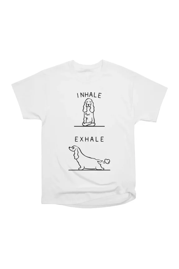 Inhale Exhale English Cocker Spaniel T-Shirt Tee Gift For Him Merch For Her Apparel For Fr