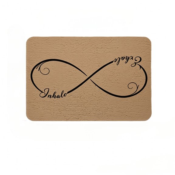 Inhale Exhale Infinity Symbol Yoga Diatomaceous Earth Doormat, 36 x 24 inches