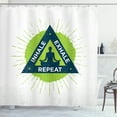 thumbnail image 1 of Inhale Exhale Shower Curtain, Spa Yoga Retreat Theme Meditating Woman Ancient Practice Philosophy, Fabric Bathroom Set with Hooks, 69W X 84L Inches Extra Long, Lime Green Dark Blue, by Ambesonne, 1 of 3