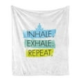 thumbnail image 1 of Inhale Exhale Soft Flannel Fleece Throw Blanket, Woman on Lotus Pose Practice Retreat, Cozy Plush for Indoor and Outdoor Use, 60" x 80", Yellow Green Baby Blue, by Ambesonne, 1 of 6