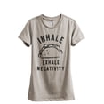 thumbnail image 1 of Inhale Tacos Exhale Negativity Women's Fashion Relaxed T-Shirt Tee Heather Tan Small, 1 of 3