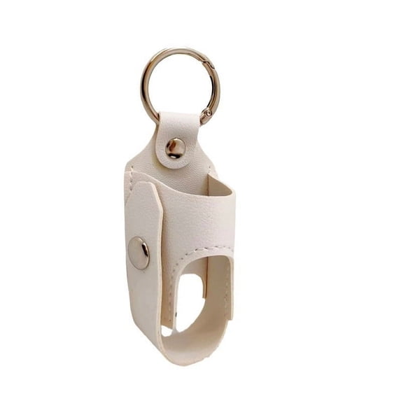 Inhaler Storage Case - Convenient Inhaler Spacer Holder | PU Leather Protective Inhaler Case Keychain With Metal Buckle, Inhaler Storage Solution Sleeve Bag For(One Size,White)