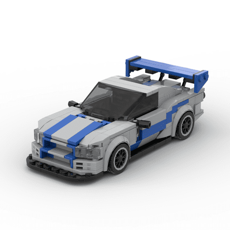 InhawBrick Moc Technical Sport Speed Racing Skyline R34 V2 Car Building Block Adults Brick Sets Model Toys for Boy Children
