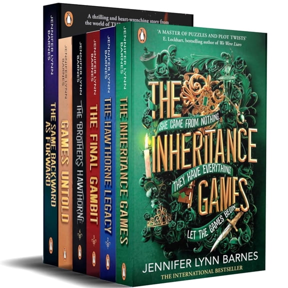 The Inheritance Games Series 6 Book Collection Set by Jennifer Lynn Barnes The Inheritance Games, Hawthorne Legacy, Final Gambit, Brothers Hawthorne, Games Untold & The Same Backward as Forward