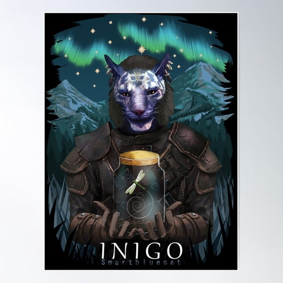 Inigo And Mr Dragonfly Poster Wall Art, Modern Wall Decor For Living Room Bedroom, 24x36 UNFRAMED