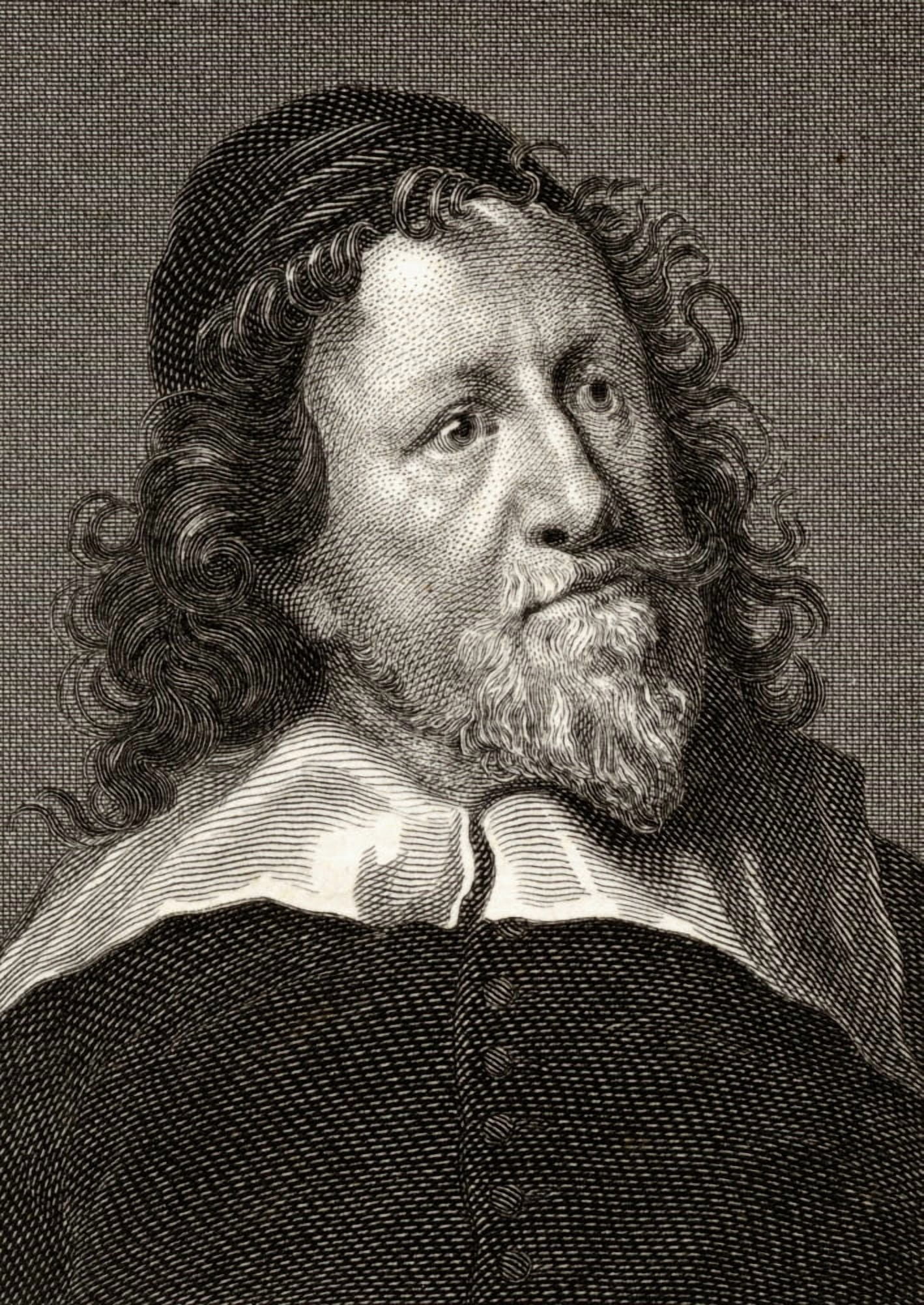 Inigo Jones (Baptized 1573-1652) Painter Architect And Designer19Th Century Print Engraved By Edward Smith From The Painting By Vandyke Canvas Art - Ken Welsh Design Pics (12 x 18)