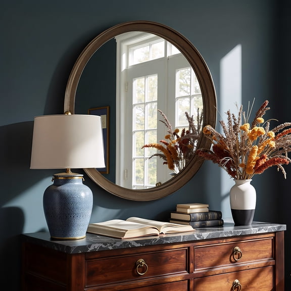 Inikas Mirror Espresso Wall Decor, Modern Style, Hangs vertically, Fir Wood, Decor Mirrors