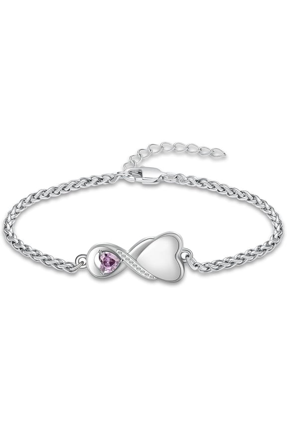 Ininfity Heart Urn Bracelet for Women Men Adjustable Ashes Bracelet Cremation Jewelry Human Pet Ashes Memorial Keepsake Link Bracelet