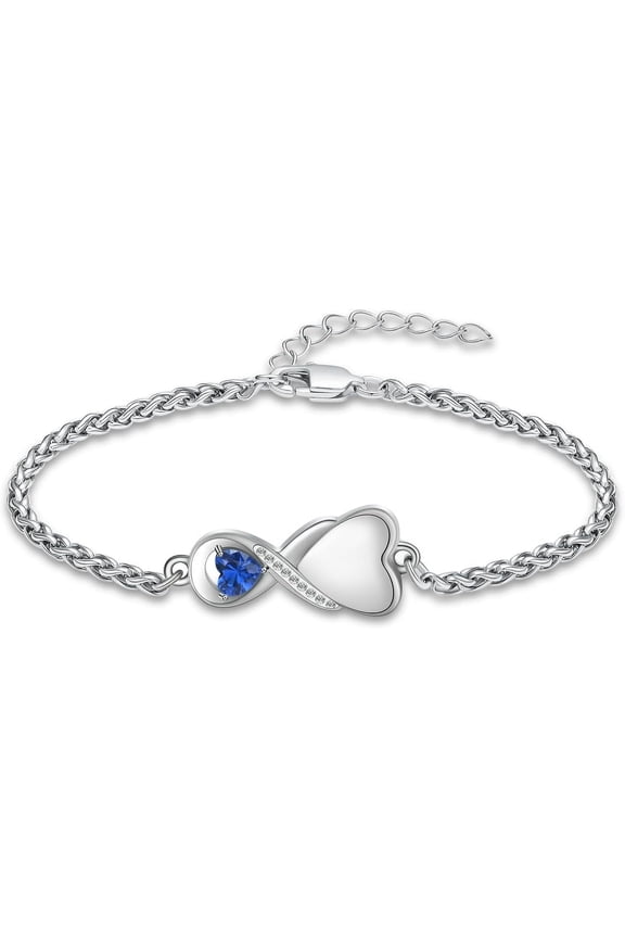 Ininfity Heart Urn Bracelet for Women Men Adjustable Ashes Bracelet Cremation Jewelry Human Pet Ashes Memorial Keepsake Link Bracelet