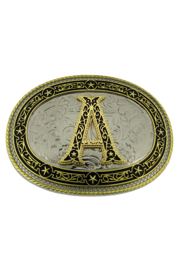Initial A Belt Buckle American US alphabet Monogram Letter Vintage Metal Rodeo