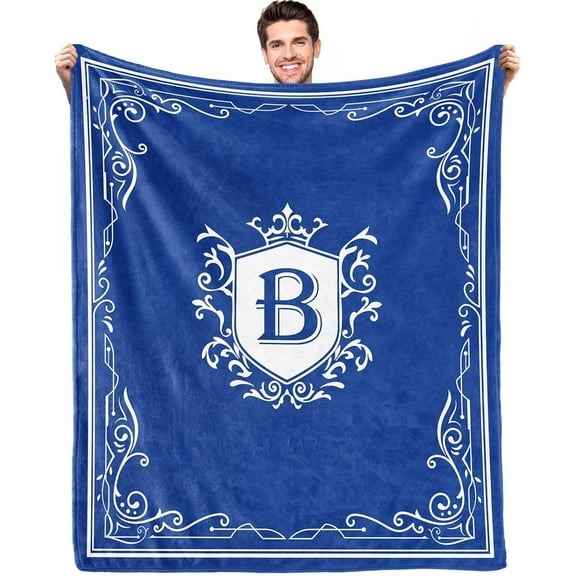 Initial Anniversary Birthday Gifts for Men, Birthday Gifts for Him, Dad Birthday Gift, Men Gifts for Birthday, Men Birthday Gift Ideas, Personalized Fathers Day Blanket - 50x60- B