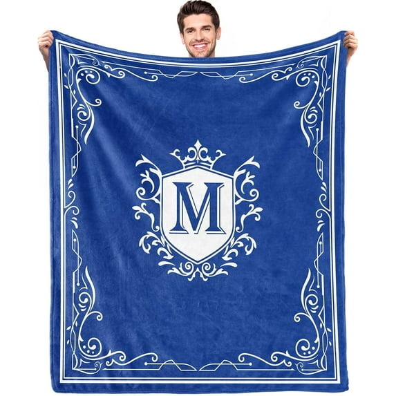 Initial Anniversary Birthday Gifts for Men, Birthday Gifts for Him, Dad Birthday Gift, Men Gifts for Birthday, Men Birthday Gift Ideas, Personalized Fathers Day Blanket - 50x60- M