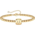 thumbnail image 1 of Initial Bead Bracelets for Women Girls, 14K Gold/WHite Gold/Rose Gold Plated Handmade Letter Bead Bracelet Personalized Initial Bracelets for Women Teen Girls Little Girls Jewelry Gifts, 1 of 2