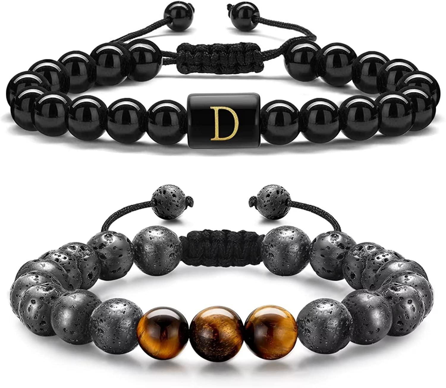 ブレスレット SK8ER ROCK Eight Ball Wood Stone Beads Bracelet 001 Initial-Beaded-Bracelets-Men-