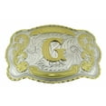 thumbnail image 1 of Initial Belt Buckle Letter G Alphabet Monogram Western Cowboy Rodeo Gold Silver, 1 of 2
