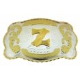 thumbnail image 1 of Initial Belt Buckle Letter Z Alphabet Monogram Western Cowboy Rodeo Gold Silver, 1 of 2