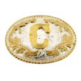 thumbnail image 1 of Initial Belt Buckles Letter Alphabet C Monogram Cowboy Cowgirl Western Rodeo Men, 1 of 2