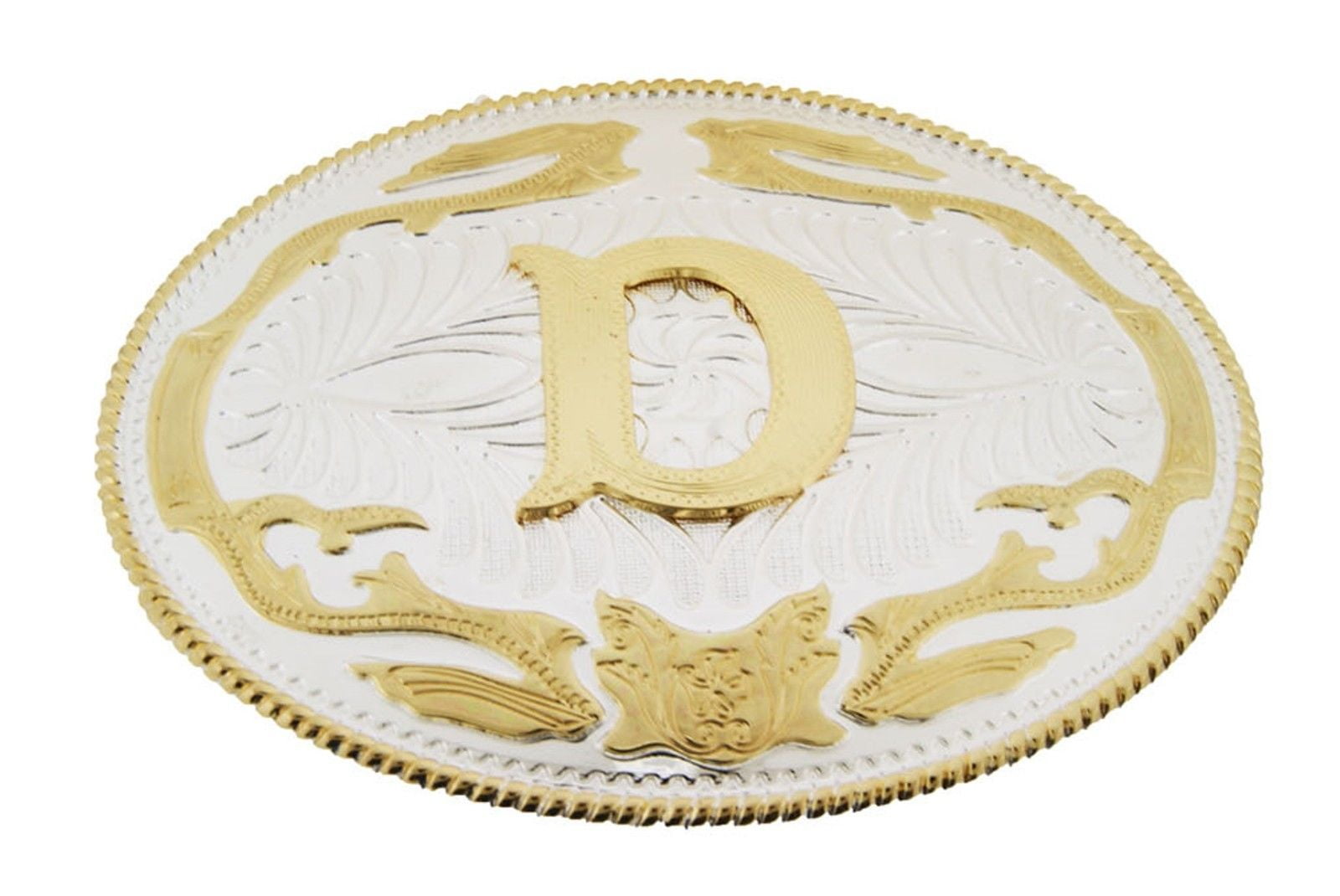 NEW Initial "P" Rodeo Cowboy Western Belt Buckle - Big Silver & Gold Alloy Buckle For Men