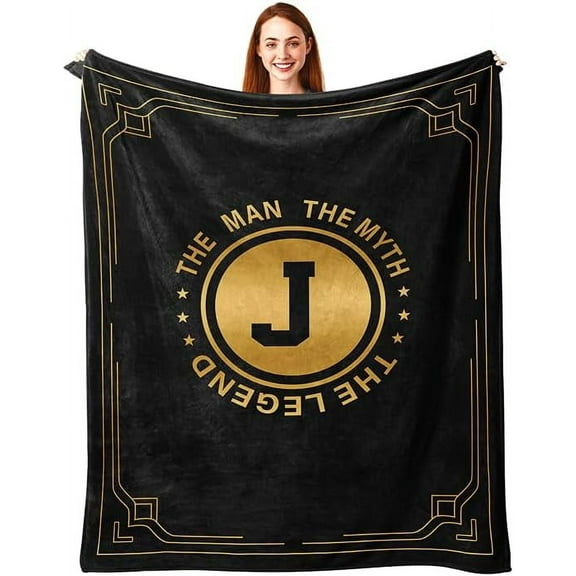 Initial Birthday Gifts for Women, Monogrammed Gifts for Women, Gifts for Women/Girls/Grandma/Coworker, Personalized Christmas Birthday Gifts for Mom/Her, Letter M Blanket 60x50in
