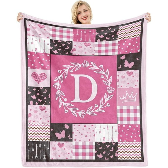 Initial Birthday Gifts for Women, Personalized Blanket , Monogrammed Gifts for Women, Initial Gifts for Teen Girls, Personalized Letter A Mothers Day Butterfly Gifts for Women Her Mom