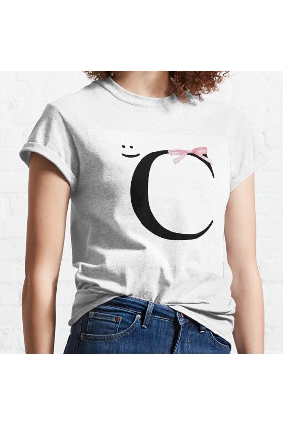 Initial C With Smiley And Bow Classic T-shirt