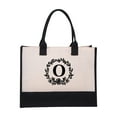 thumbnail image 1 of Initial Canvas Tote Bag Embroidered Monogrammed Beach Bags Gift for Women Friend Coworker Bridesmaid, 1 of 3