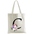 thumbnail image 1 of Initial Canvas Tote Bag Letter Personalized Reusable Tote Bag,Present Bag Great Gifts for Women, Mom, Teachers, Friends, Bridesmaids, 1 of 8