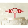 thumbnail image 1 of "Initial Custom Wedding Cake Topper Personalized Red Cake Topper Color Option Available 6""-8"" Inches Wide", 1 of 1