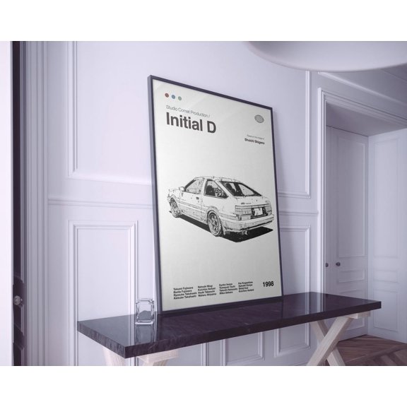 Initial D Anime Poster, Minimalist Manga Art Print Unframed Size 24''x36'' GooGate