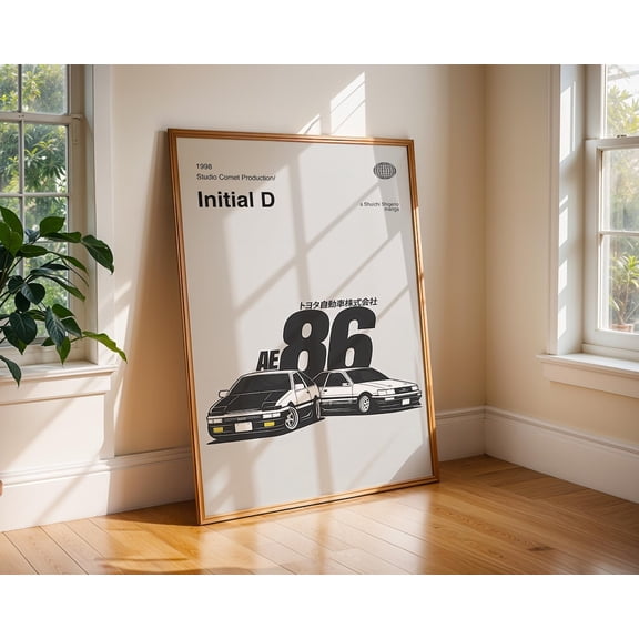 Initial D Anime Poster, Vintage Anime Manga Art Print Unframed Size 24''x36'' GooGate