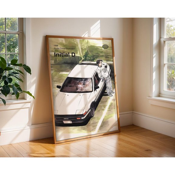 Initial D Anime Poster, Vintage Anime Manga Art Print Unframed Size 24''x36'' GooGate