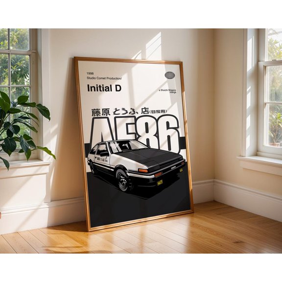 Initial D Anime Poster, Vintage Anime Manga Art Print Unframed Size 24''x36'' GooGate
