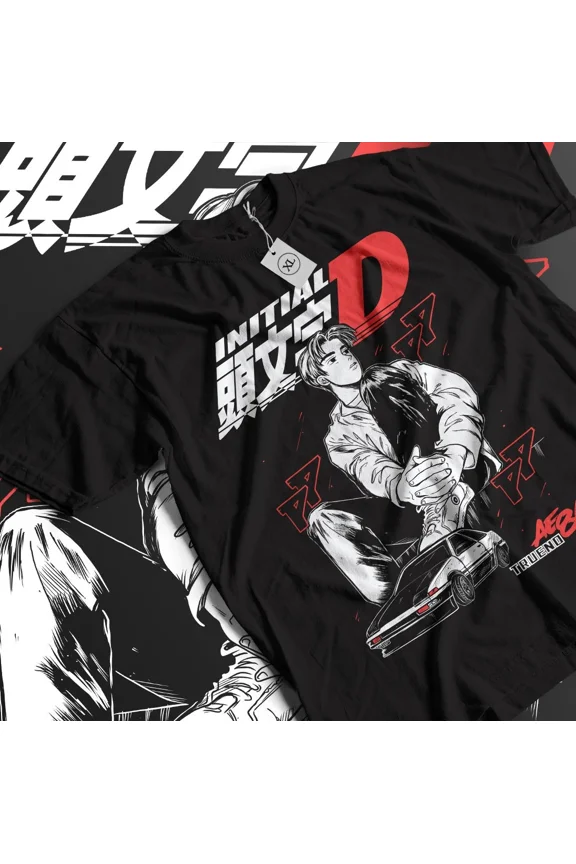 Initial D Itsuki Fujiwara T-Shirt Sport Anime Manga Movie Unisex Shirt All Size