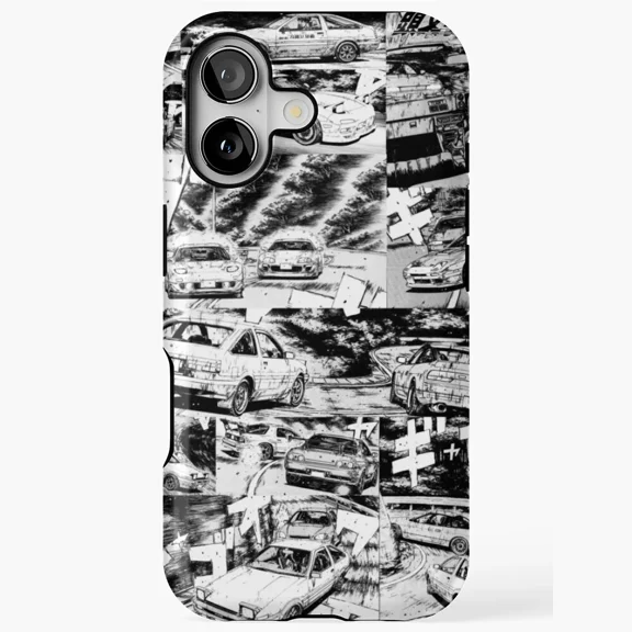 Initial D Manga JDM Japanese Car Drift Racing Art Case Protective Case for iPhone 11 12 13 14 15 16 17 Pro Max