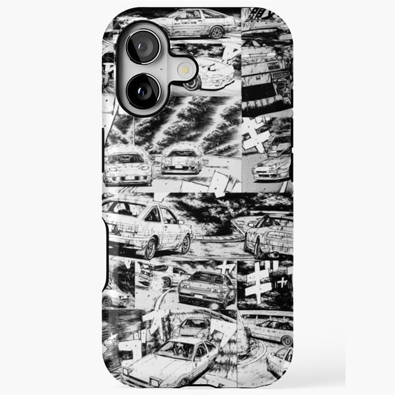 Initial D Manga Retro Japanese Car Drift Racing Art Case with iPhone 11 to 17 Pro Max V15276