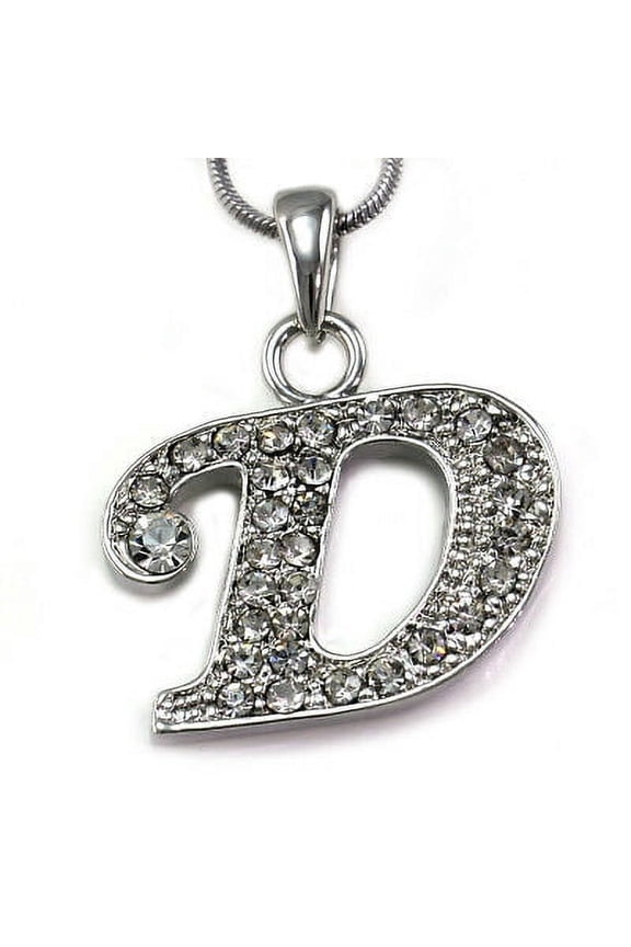 Necklace Chain Clear Stone Crystal Rhinestone Silver Tone Pendant NEW