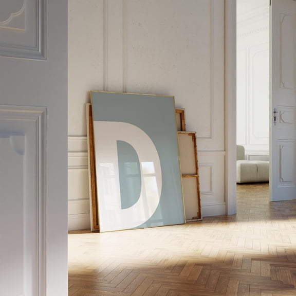 Initial D Print Blue Alphabet Print Minimalist Letters Big Letter Home Decor #2715, 16x24 UNFRAMED