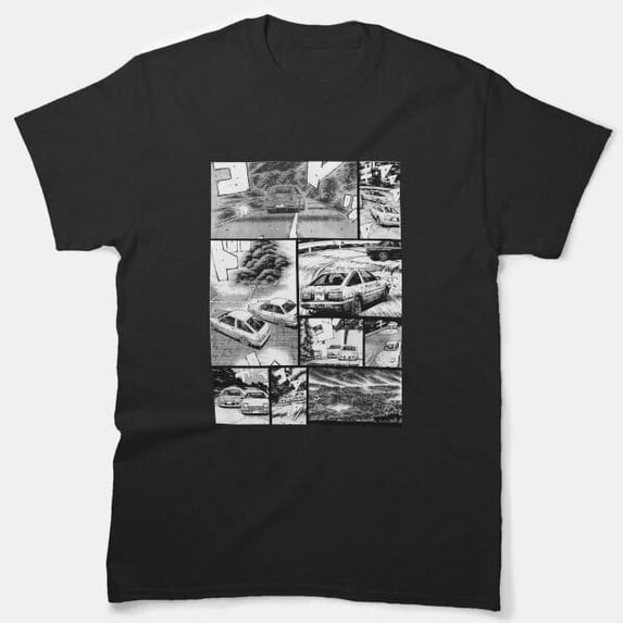 Initial D / Racing - Manga Wall Design (Version 2) Classic T-Shirt Size ...