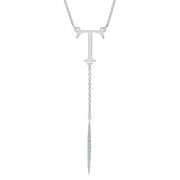 JAY AIMEE DESIGNS Initial Drop Necklace with Cubic Zirconia