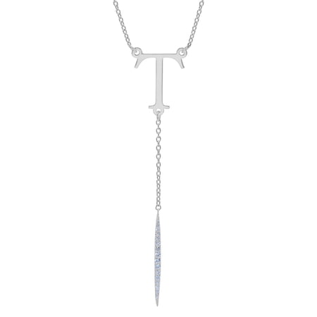 Initial Drop Necklace with Cubic Zirconia