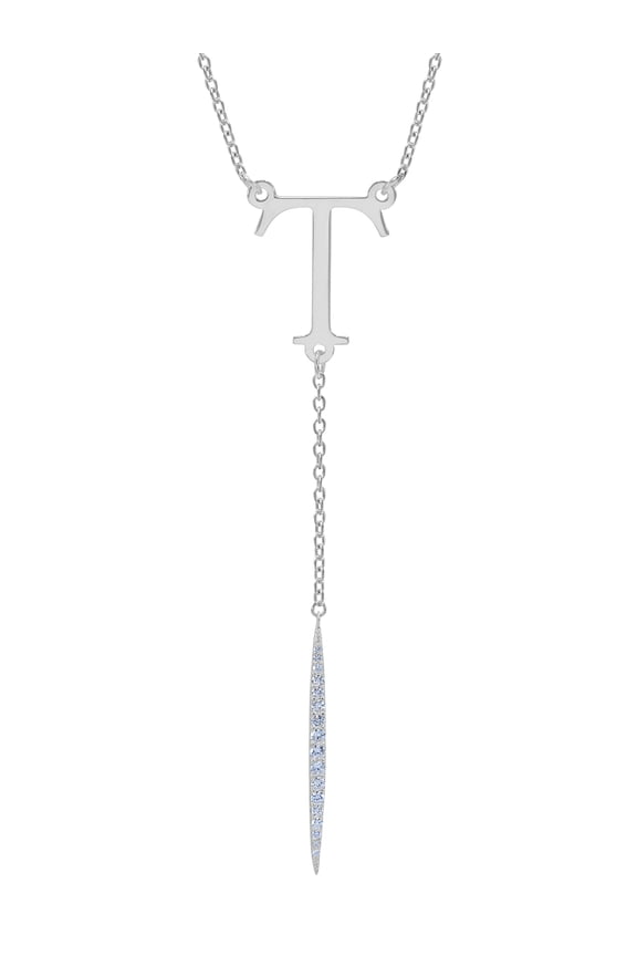 Initial Drop Necklace with Cubic Zirconia