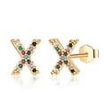 thumbnail image 1 of Initial Earrings for Women 925 Sterling Silver Post Gold Plated stud Earrings CZ Hypoallergenic Earrings for Women Jewelry Gifts, 1 of 7