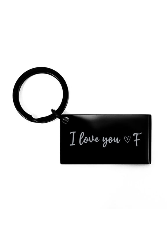 Initial F Keychain I Love You Personalized Key Chain for Wife Husband Anniversary Valentine's Day for Him Her Boyfriend Girlfriend Custom Keyring