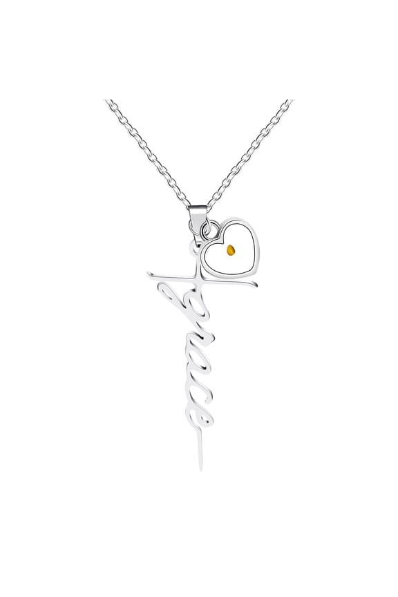 Initial Grace Cross Pendant Necklace with Heart Mustard Seed Stainless Steel Christian Faith Jewelry Gifts Y1929