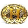 thumbnail image 1 of Initial H Belt Buckle Letter H alphabet H Western Cowboy cowgirl rodeo Men Big, 1 of 3