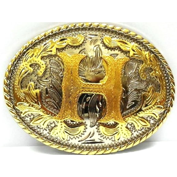 Initial H Belt Buckle Letter H alphabet H Western Cowboy cowgirl rodeo Men Big